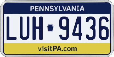 PA license plate LUH9436