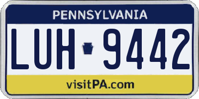 PA license plate LUH9442