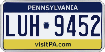 PA license plate LUH9452
