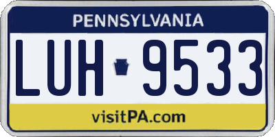 PA license plate LUH9533