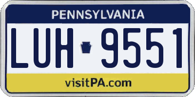 PA license plate LUH9551