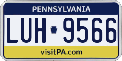 PA license plate LUH9566