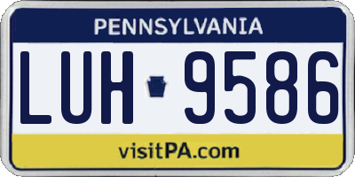 PA license plate LUH9586