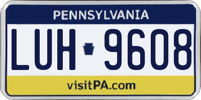 PA license plate LUH9608