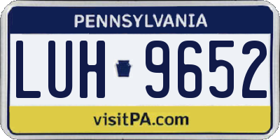 PA license plate LUH9652