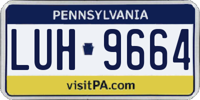 PA license plate LUH9664