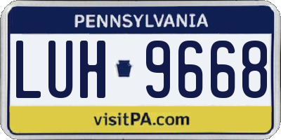 PA license plate LUH9668