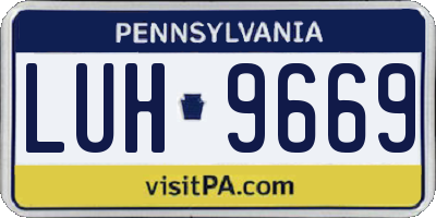 PA license plate LUH9669