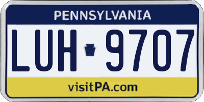 PA license plate LUH9707