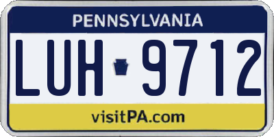 PA license plate LUH9712