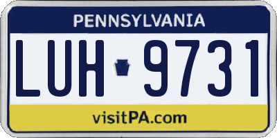 PA license plate LUH9731