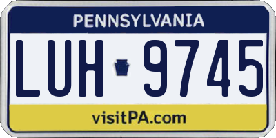 PA license plate LUH9745