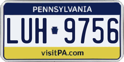 PA license plate LUH9756