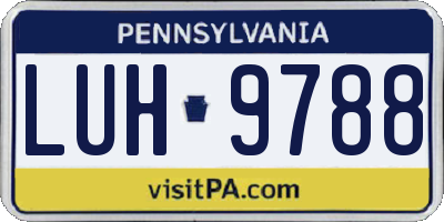 PA license plate LUH9788