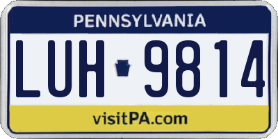 PA license plate LUH9814
