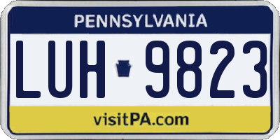 PA license plate LUH9823