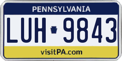 PA license plate LUH9843