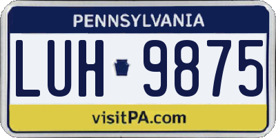 PA license plate LUH9875
