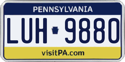 PA license plate LUH9880