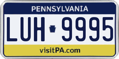 PA license plate LUH9995