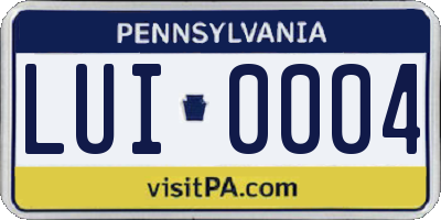 PA license plate LUI0004