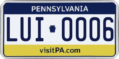 PA license plate LUI0006