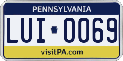 PA license plate LUI0069