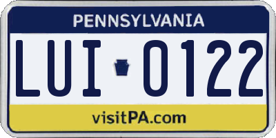 PA license plate LUI0122