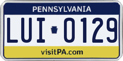 PA license plate LUI0129