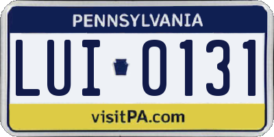 PA license plate LUI0131