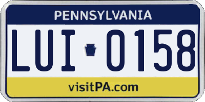 PA license plate LUI0158