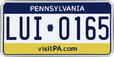 PA license plate LUI0165