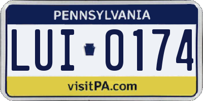 PA license plate LUI0174