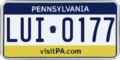 PA license plate LUI0177