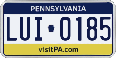 PA license plate LUI0185