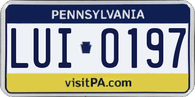 PA license plate LUI0197
