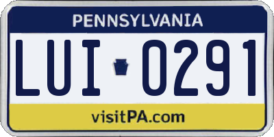 PA license plate LUI0291