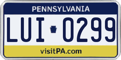 PA license plate LUI0299