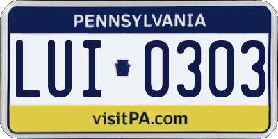 PA license plate LUI0303