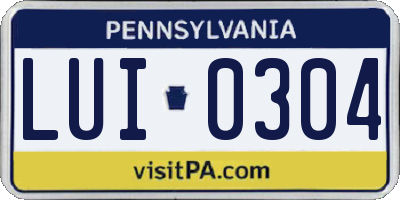 PA license plate LUI0304