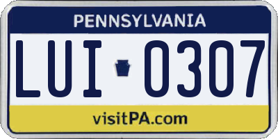 PA license plate LUI0307