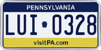 PA license plate LUI0328