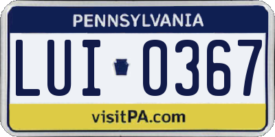 PA license plate LUI0367