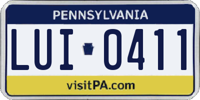 PA license plate LUI0411