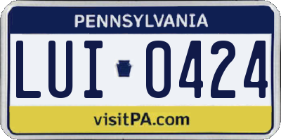 PA license plate LUI0424