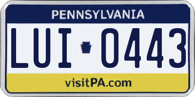 PA license plate LUI0443