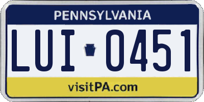PA license plate LUI0451