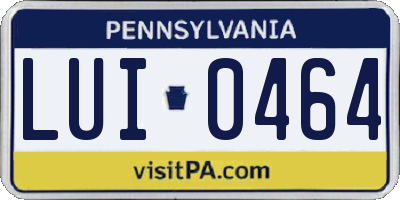 PA license plate LUI0464