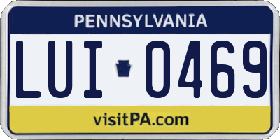 PA license plate LUI0469