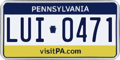 PA license plate LUI0471